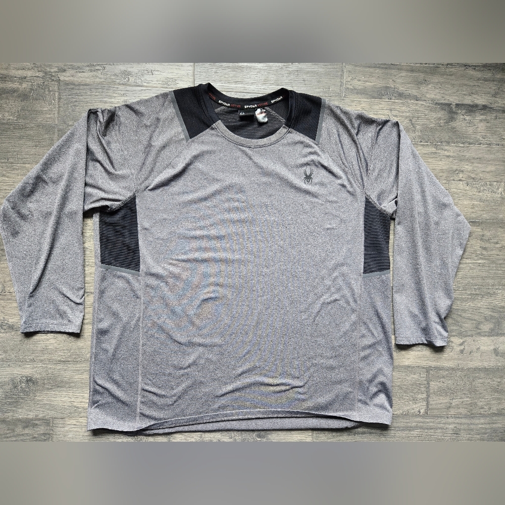Spyder Gray and Black Long Sleeve Shirt - Picture 1 of 5